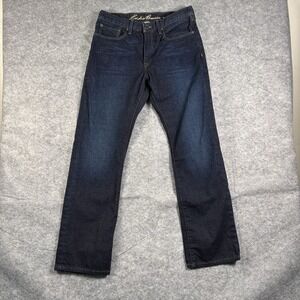 EDDIE BAUER Straight Fit Jeans Size 32 x 32 Blue Denim Specially‎ Dyed